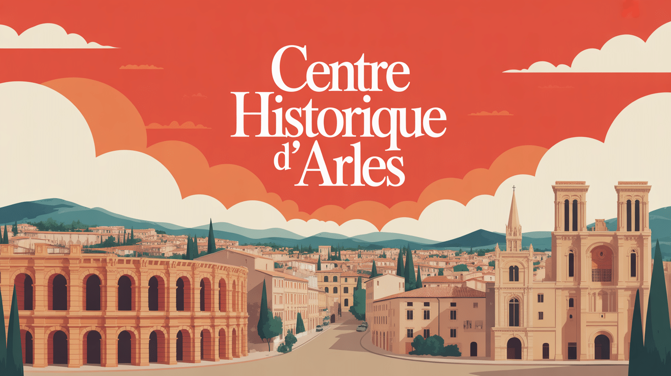 Vue panoramique arles centre historique amphithéâtre cathédrale ruelles