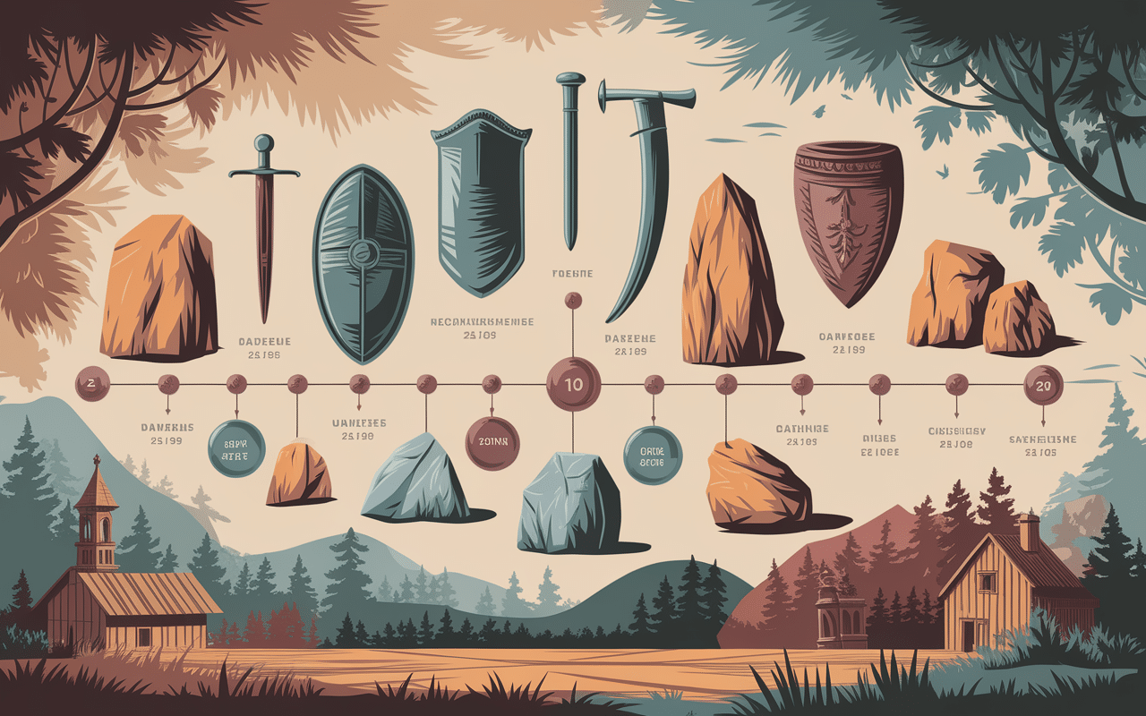 Timeline historique chateau de Bayon blasons et parchemins