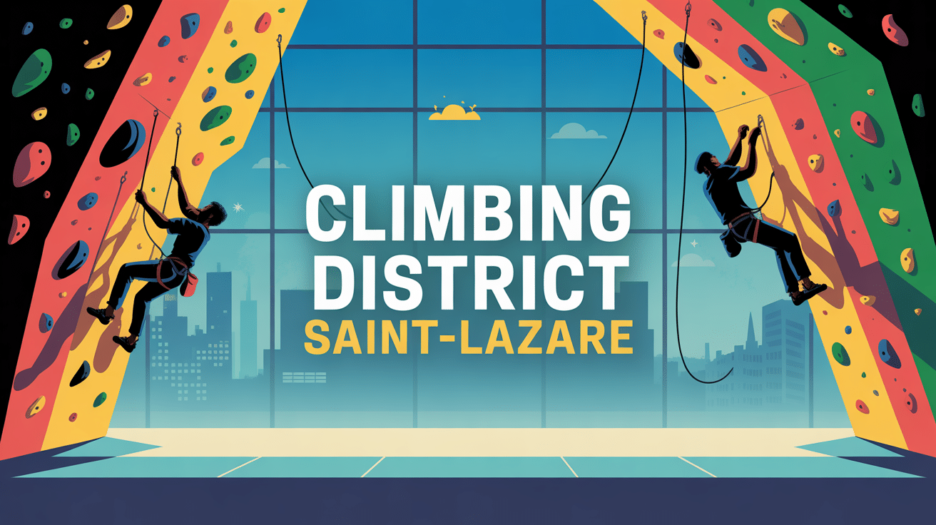climbing district saint lazare illustration salle escalade urbaine