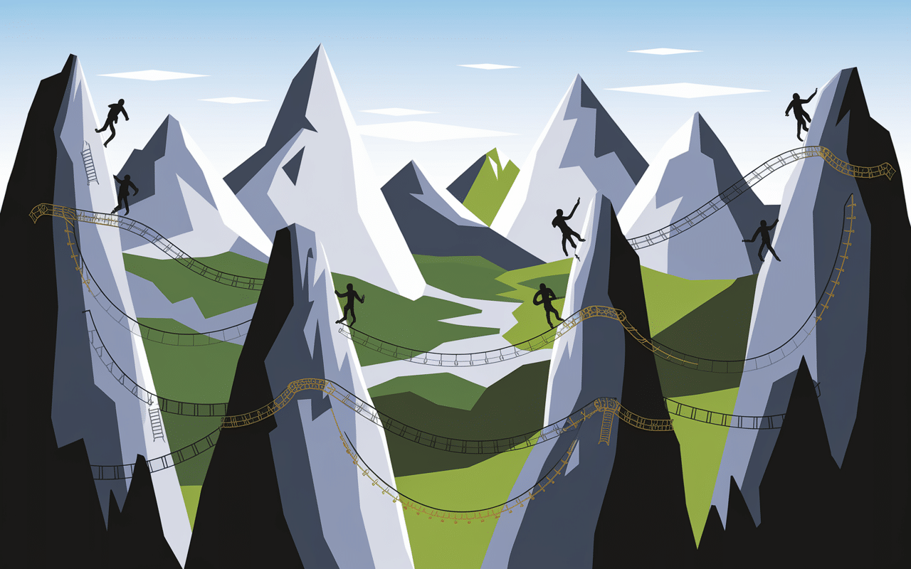 Vue parcours via ferrata Dolomites montagnes