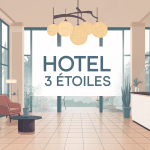 Vue d'ensemble hall moderne hotel 3etoile