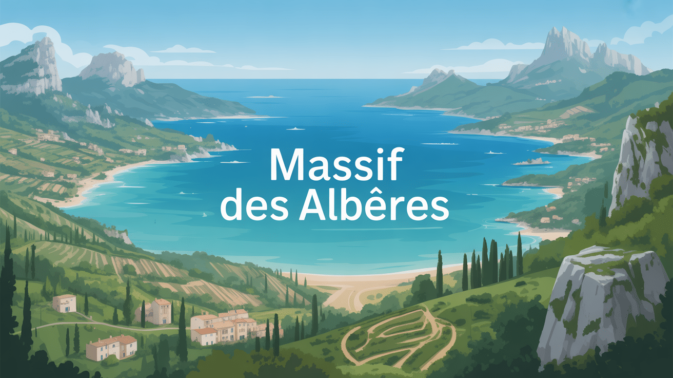 vue panoramique massif des albères montagnes mer villages sentiers