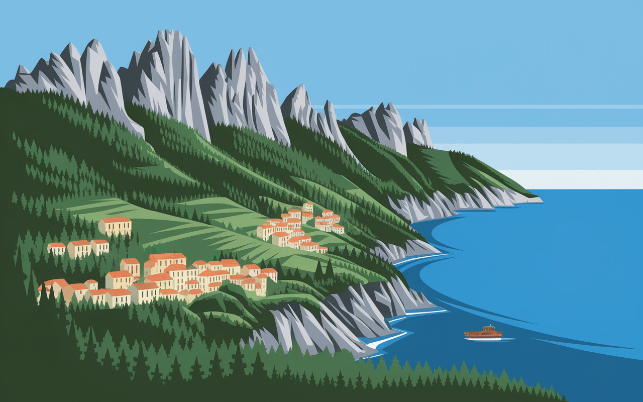 paysage massif des albères crêtes méditerranée villages