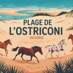 illustration plage de l'ostriconi corse sable dunes rivière chevaux