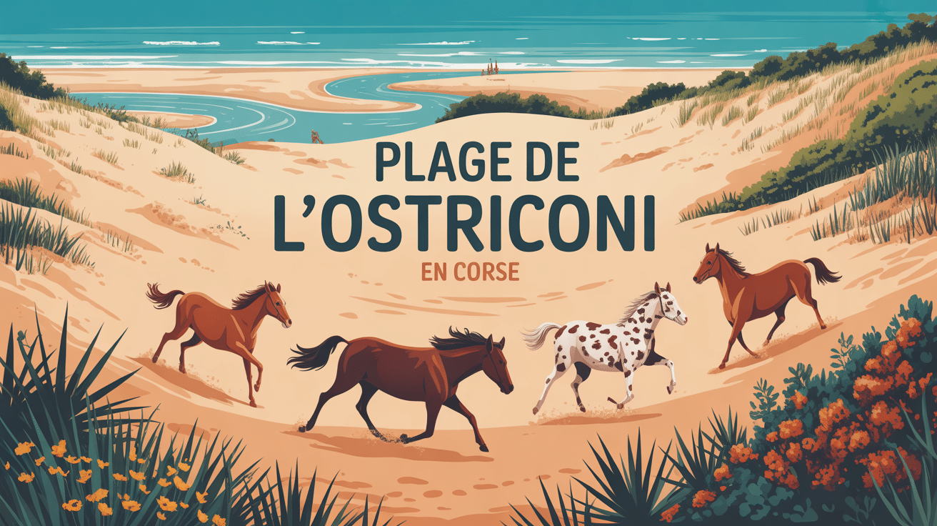 illustration plage de l'ostriconi corse sable dunes rivière chevaux