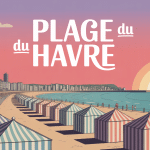 Vue panoramique plage du Havre coucher de soleil