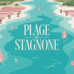 Vue aérienne plage du Stagnone lagune turquoise et salines