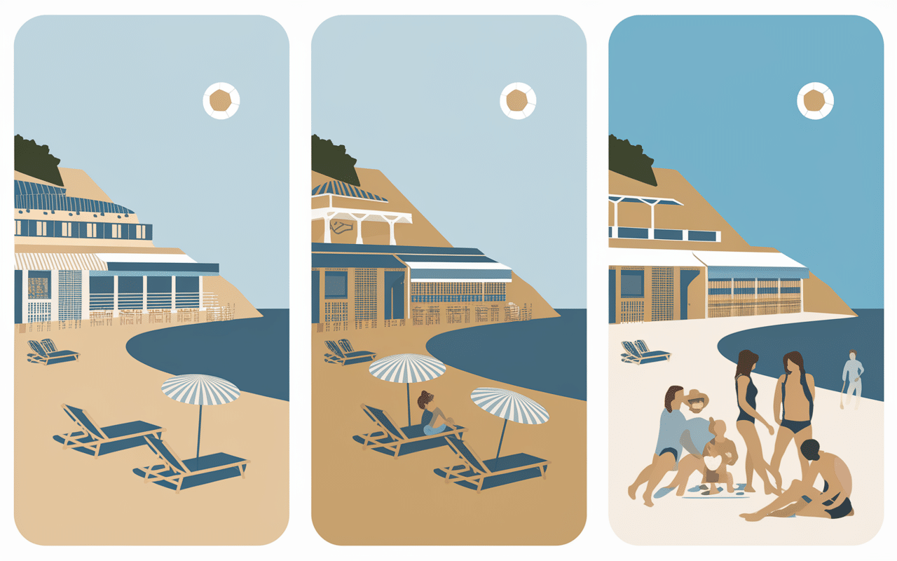 Etablissements plage privée villefranche sur mer illustration