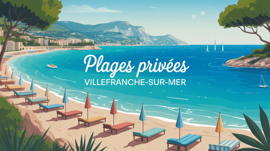 Vue panoramique plage privée villefranche sur mer élégante