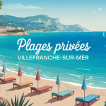 Vue panoramique plage privée villefranche sur mer élégante