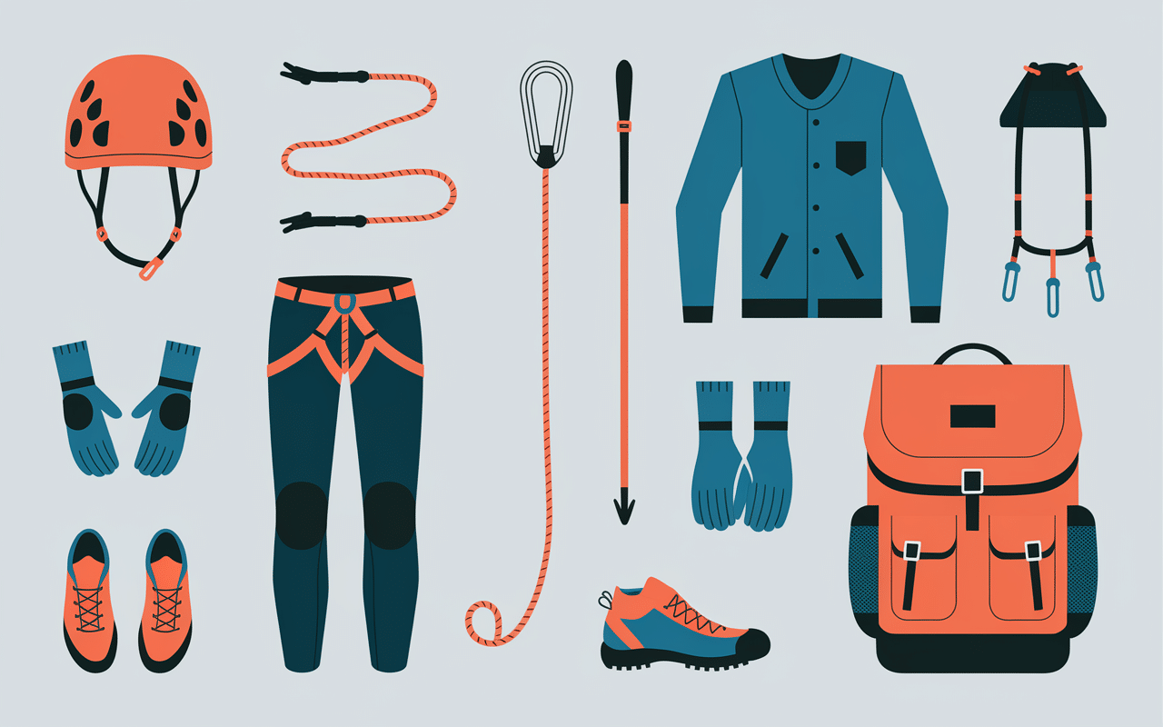 equipement via ferrata ardeche casque baudrier