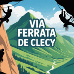falaises via ferrata clecy avec grimpeurs et vallee