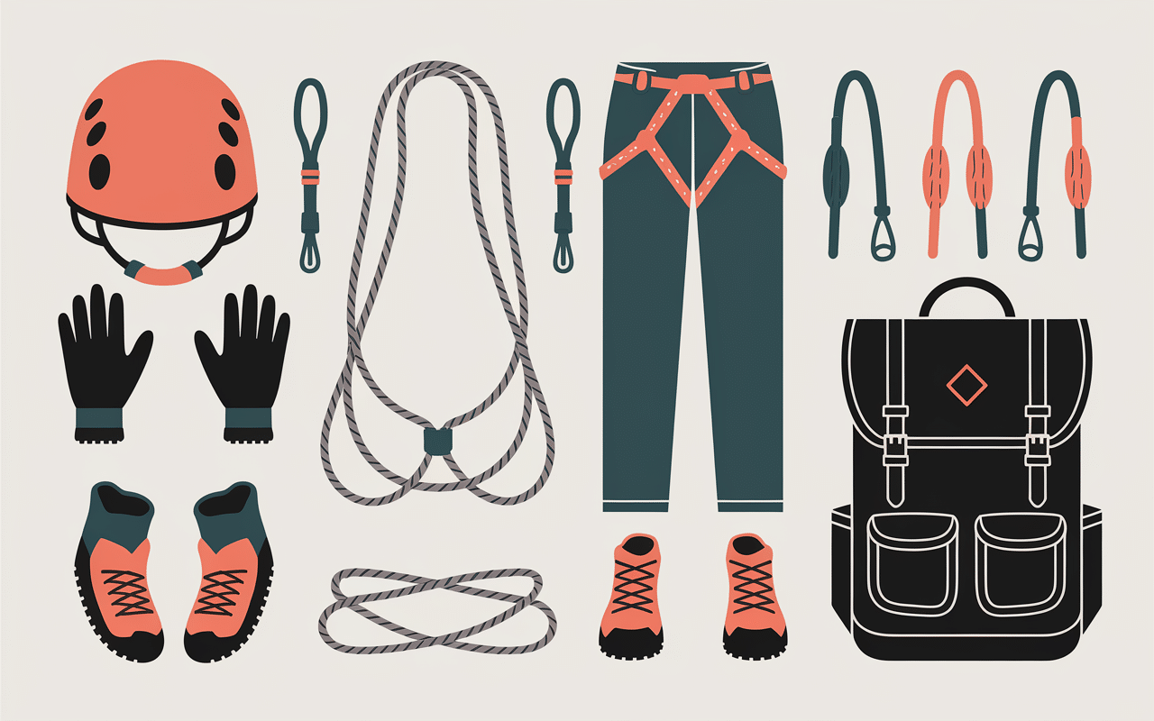 Equipements via ferrata corse casque harnais longes