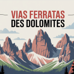 Grimpeur sur via ferrata Dolomites illustration