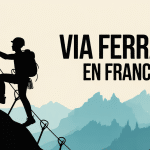 Illustration via ferrata France grimpeur silhouette montagne