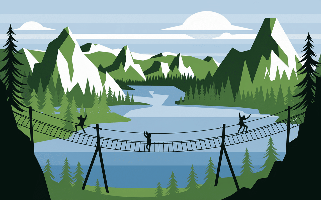 Parcours via ferrata Roc du Cornillon pont suspendu