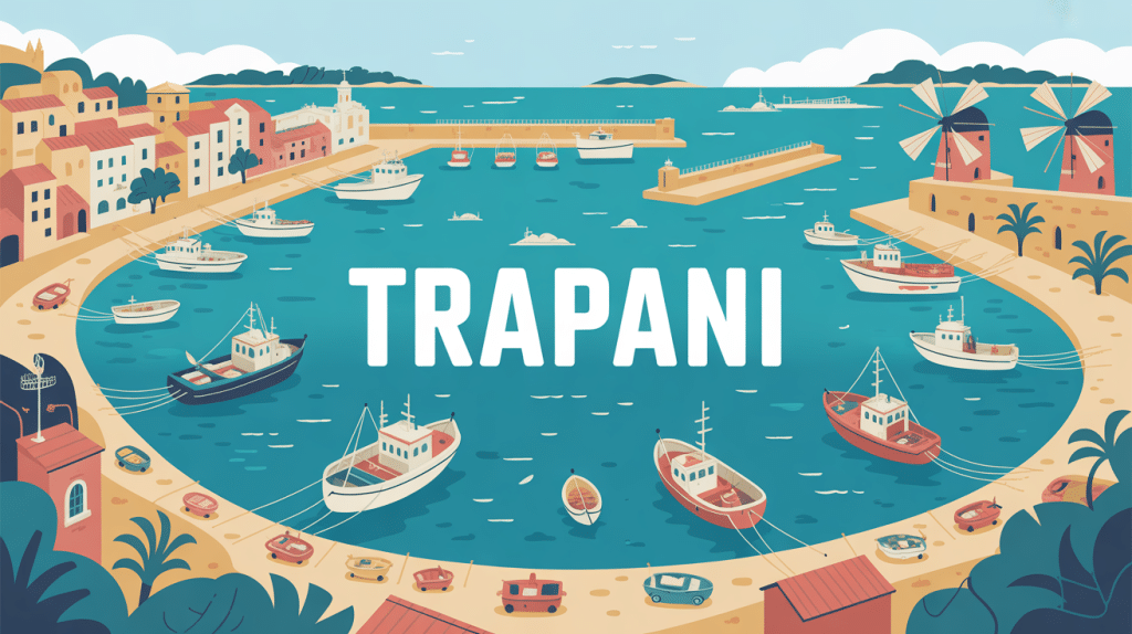 Ville Trapani panorama port salines moulins îles Egades