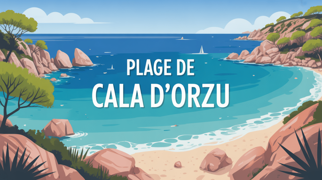 Vue panoramique plage de cala d'orzu eaux turquoise