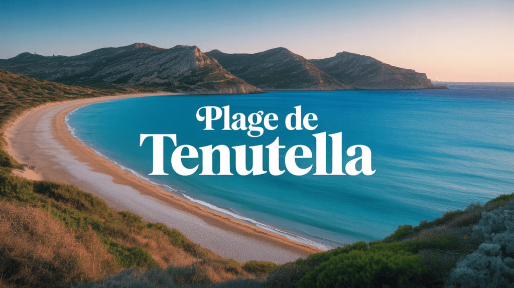 Vue panoramique de la plage de Tenutella sable doré et eaux turquoise