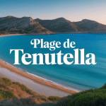 Vue panoramique de la plage de Tenutella sable doré et eaux turquoise