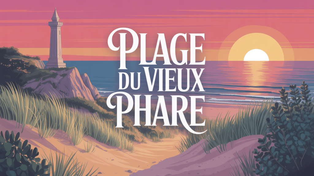 vue panoramique de la plage du vieux phare au coucher de soleil