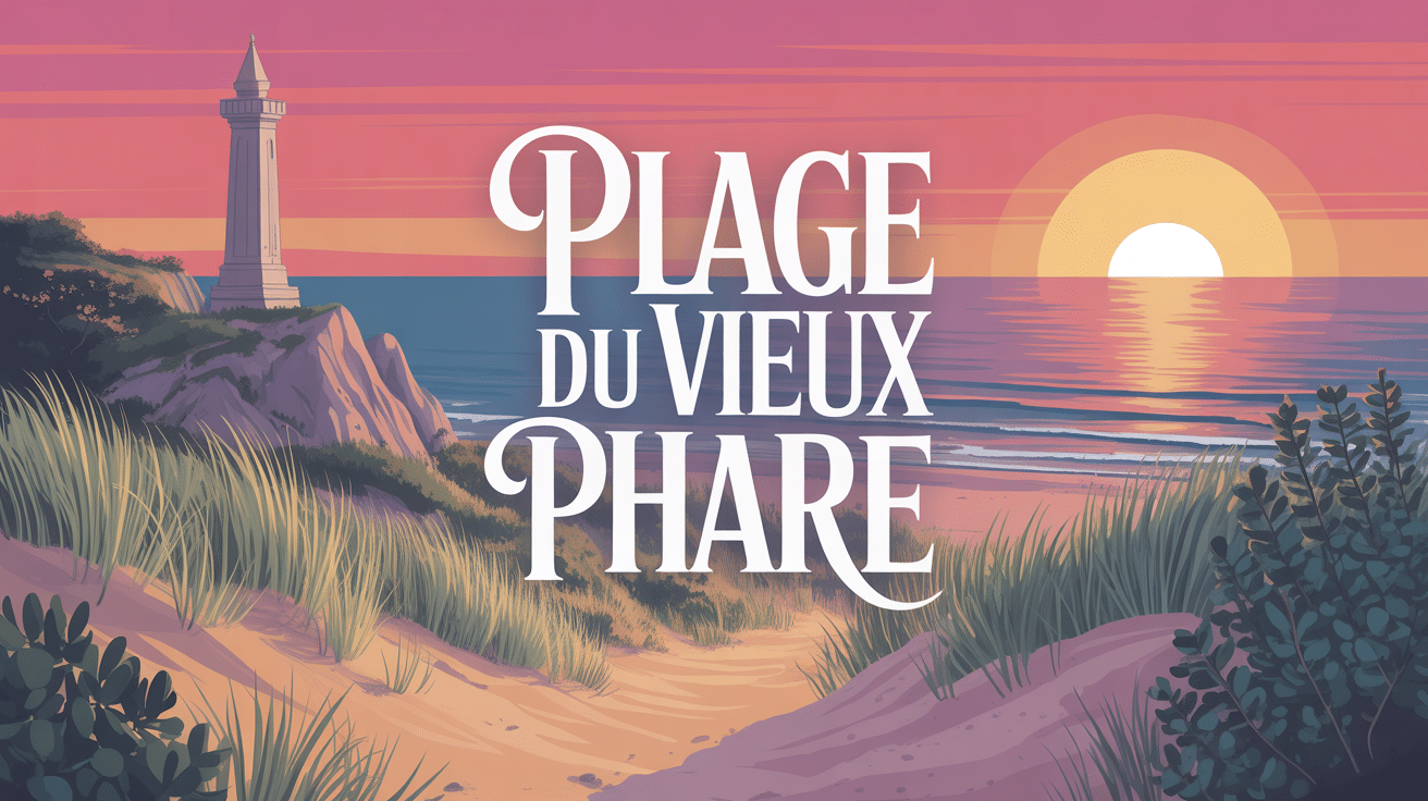 vue panoramique de la plage du vieux phare au coucher de soleil