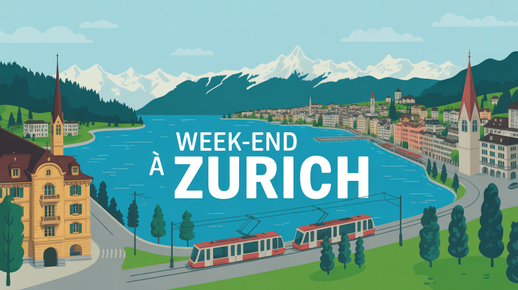 Vue sur zurich lac montagnes pour un week end a zurich