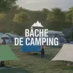 bache camping sous plusieurs formes en nature