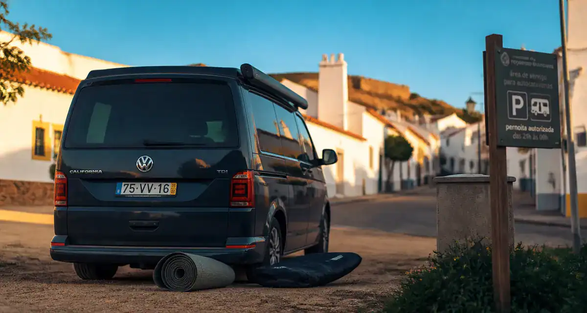 Camping car au Portugal sur aire municipale, pas de camping installé
