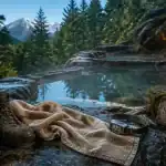 Source chaude Pyrénées gratuite, eau naturelle sauvage en montagne