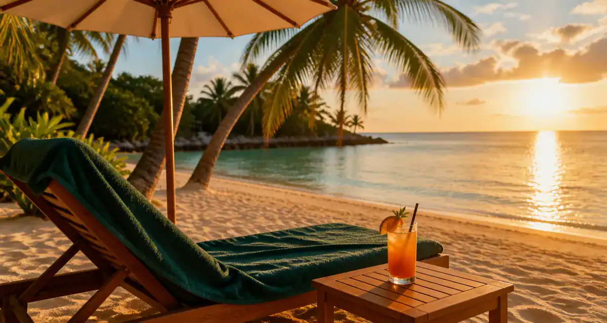 vacance au soleil transat plage dorée