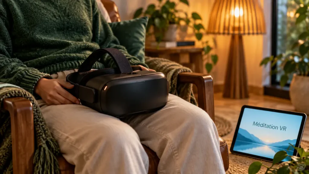La méditation VR crée un cadre calme, sans couper le lien avec le réel