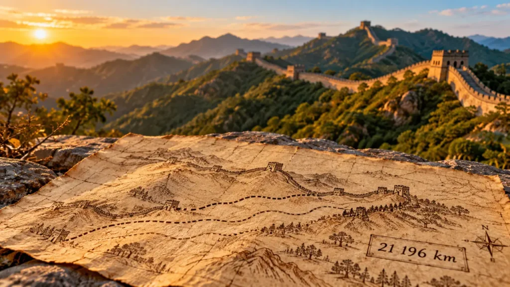 Muraille de Chine : 21 196 km de longueur, mais pas un mur continu